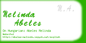 melinda abeles business card